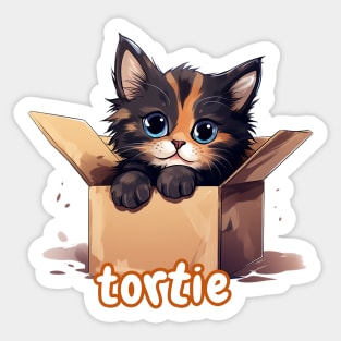 Tortie in a box Sticker